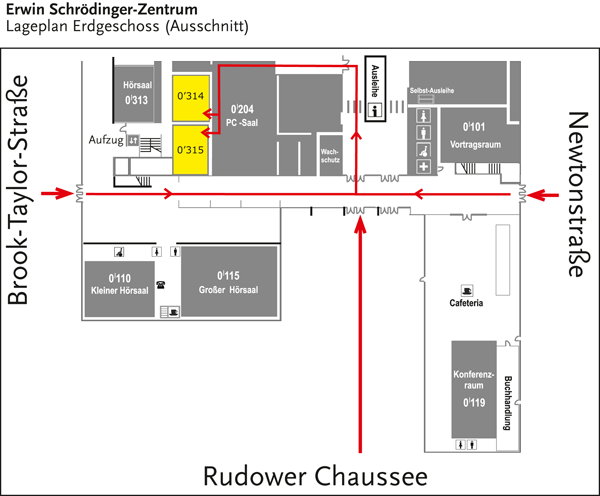Lageplan PC-Schulungsräume Erwin-Schrödinger-Zentrum