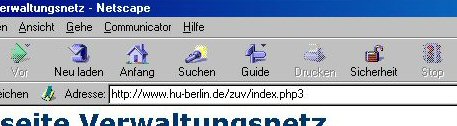 Netscape Hauptfenster Symbolleiste