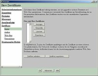 Einstellungen persönliche Zertifikate