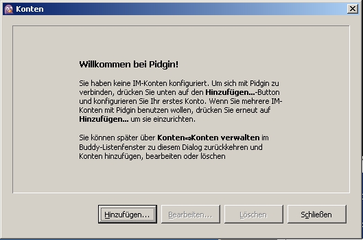 Pidgin Anleitung Schritt 1