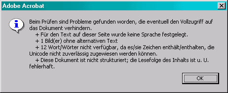 Ergebnis einer vollständigen Prüfung