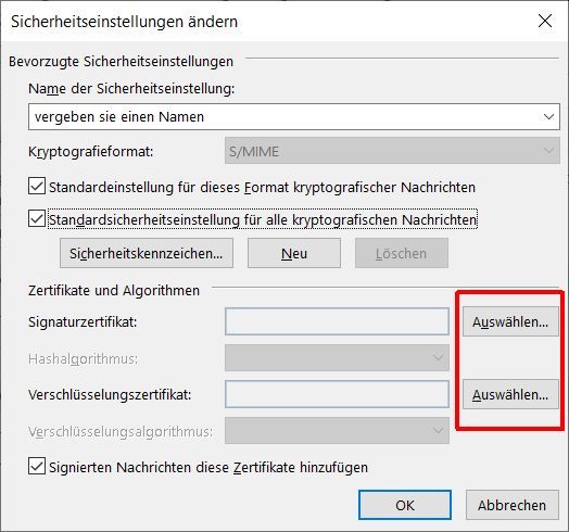 Sicherheitseinstellung ändern
